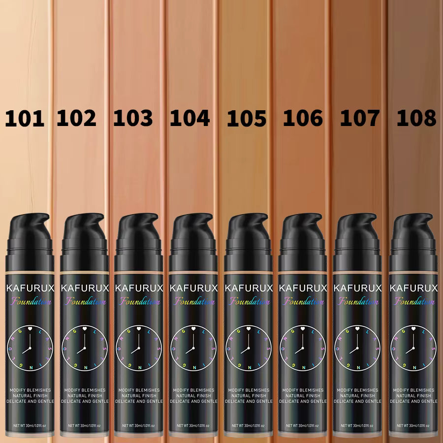 KAFURUX Foundation Coprente – Finish Naturale, Lunga Durata | Copre Imperfezioni e Rughe