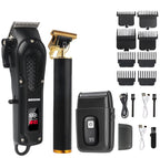 WEEME Kit Professionale Taglio Capelli e Barba – Oro & Nero | Display LED | 3 in 1