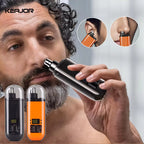KEAJOR Regolapeli Naso e Orecchie con Display LED – 2 in 1 | Grooming Professionale