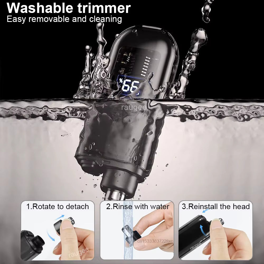 KEAJOR Regolapeli Naso e Orecchie con Display LED – 2 in 1 | Grooming Professionale