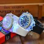 Orologio LED Geneva con Cristalli — Luce Colorata e Stile Unico