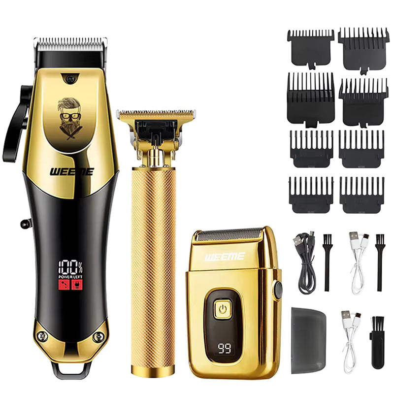 Kit Grooming Uomo 3 in 1 – Rasoio Elettrico + Tagliacapelli + Regolapeli Naso