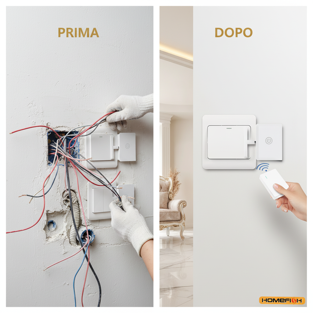 Interruttore Wireless Senza Fili — Telecomando Incluso | HOMEFISH