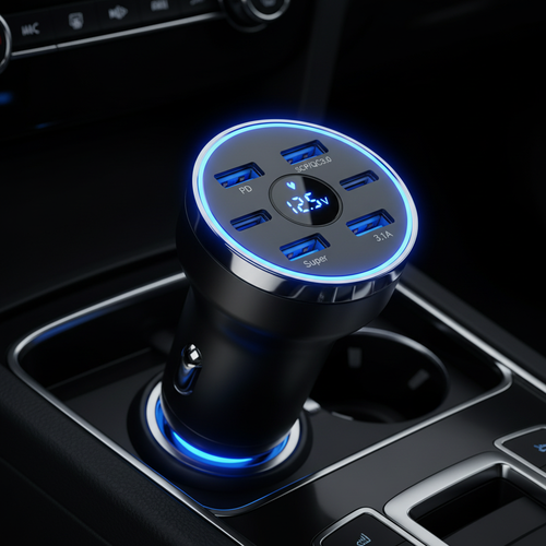 Caricatore in auto con LED blu