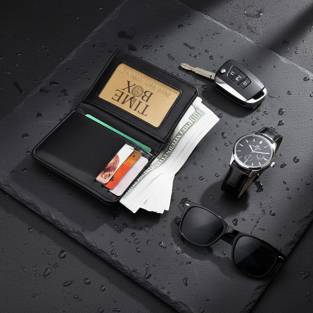 Flat lay accessori uomo