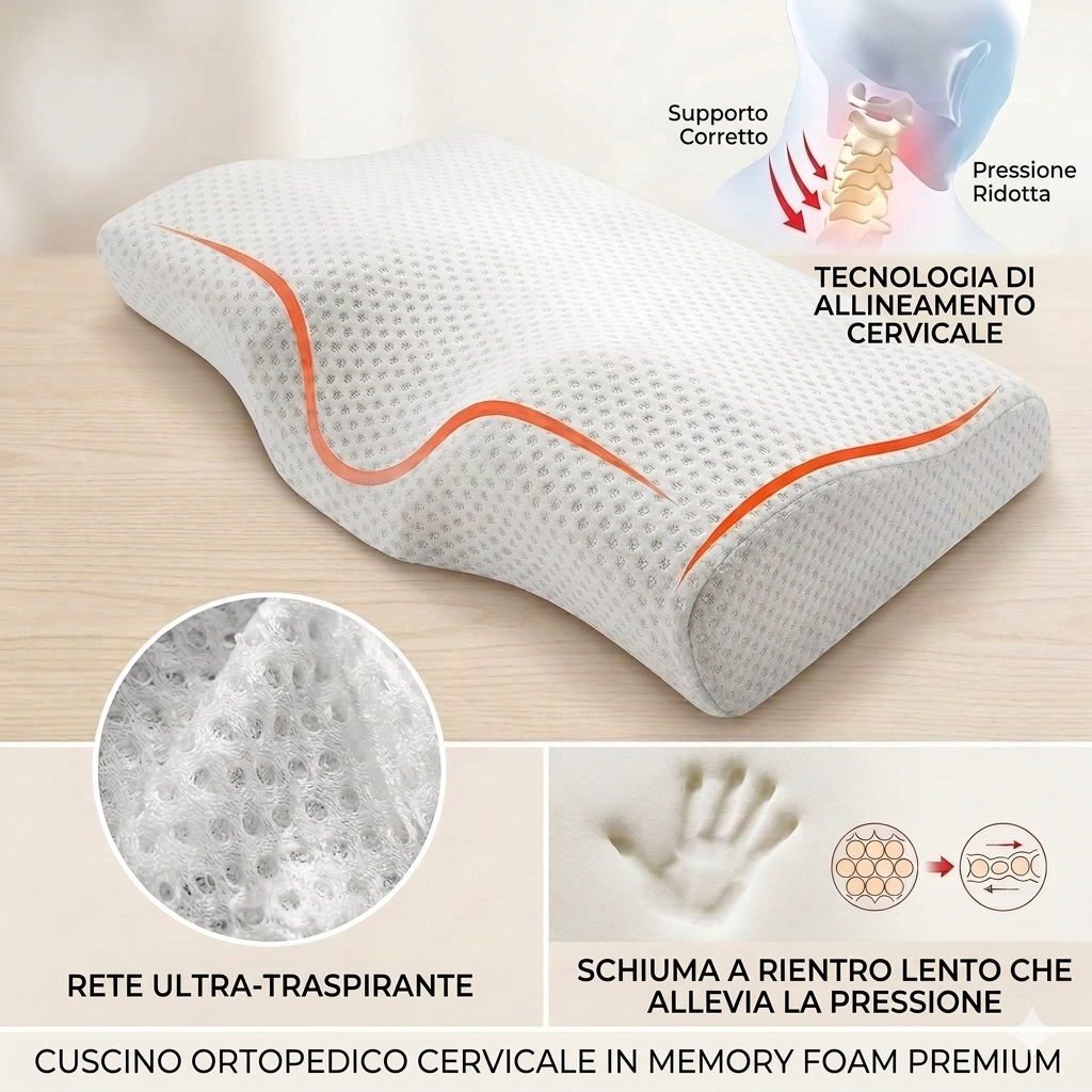 Cuscino Ortopedico Cervicale in Memory Foam