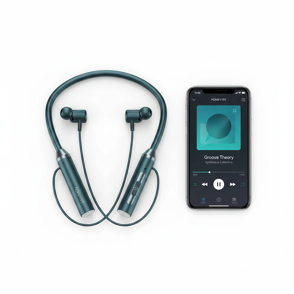Flat lay cuffie con smartphone