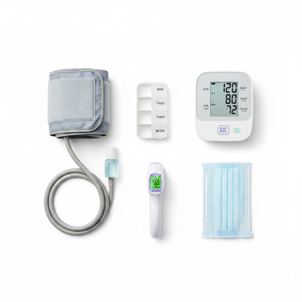 Flat lay kit salute completo