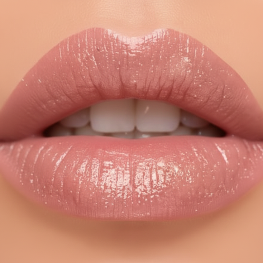 Close-up labbra rosa nude
