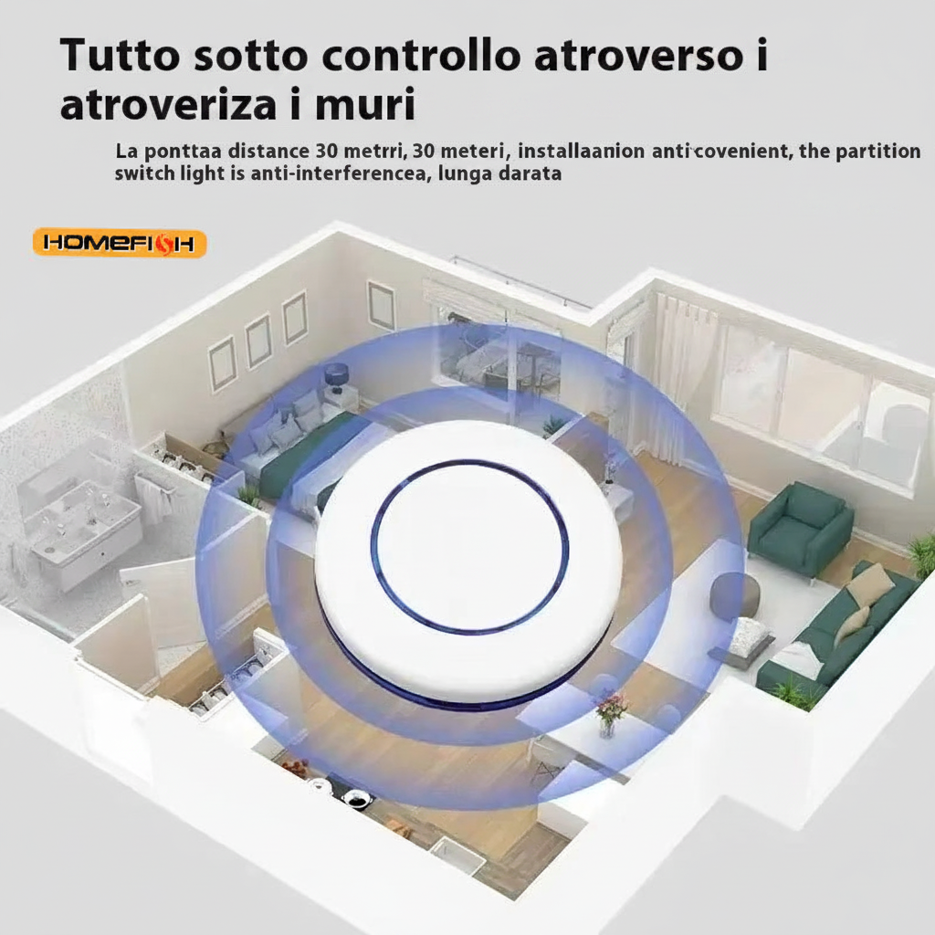 Interruttore Wireless Senza Fili — Telecomando Incluso | HOMEFISH