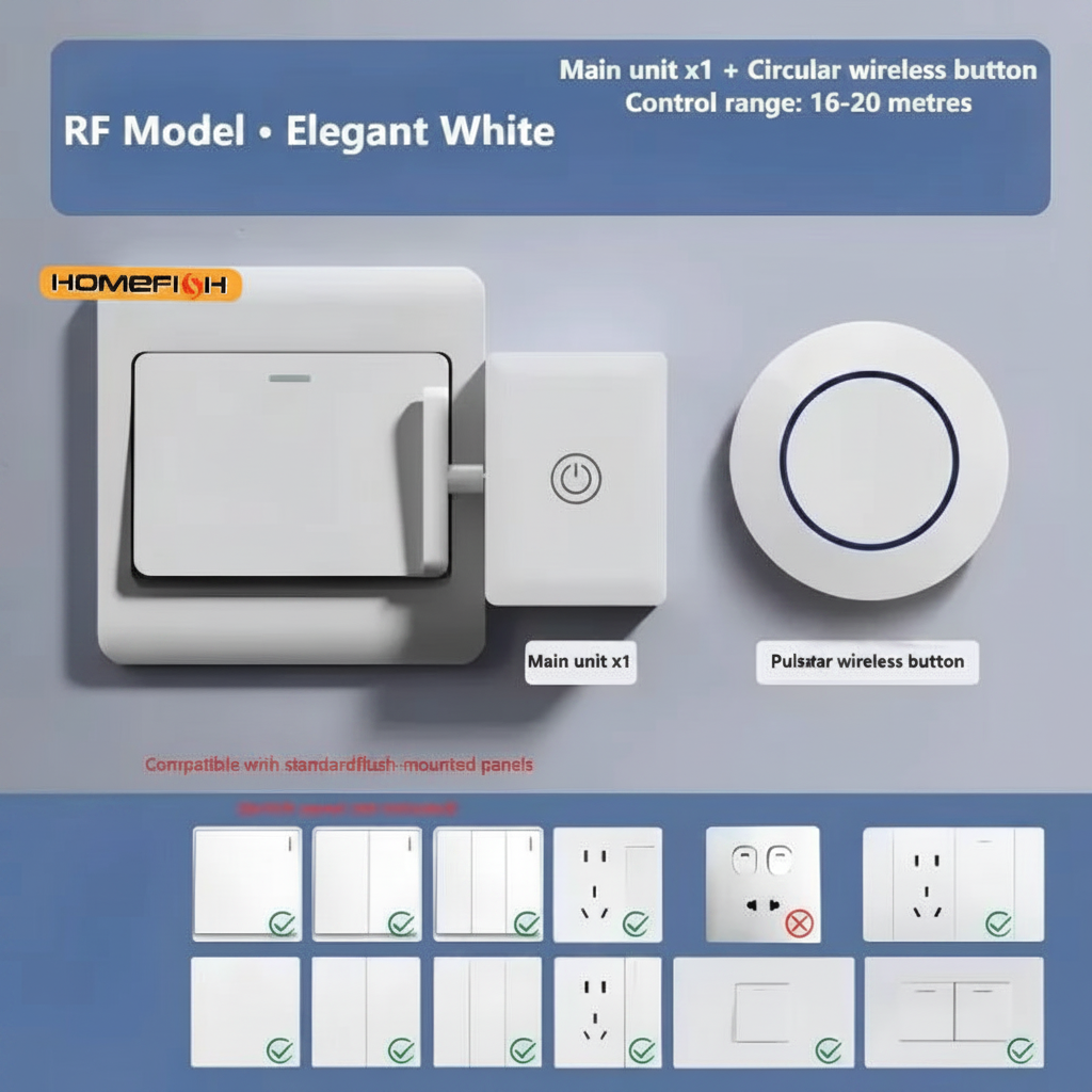 Interruttore Wireless Senza Fili — Telecomando Incluso | HOMEFISH
